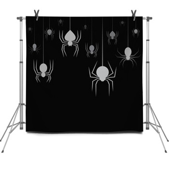 Vector Image Of An Spider On Black Fleece Backdrop