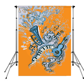 Vector Musical Jazz. Pole Pocket Backdrop