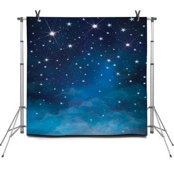 Vector Night Starry Sky Background. Fleece Backdrop