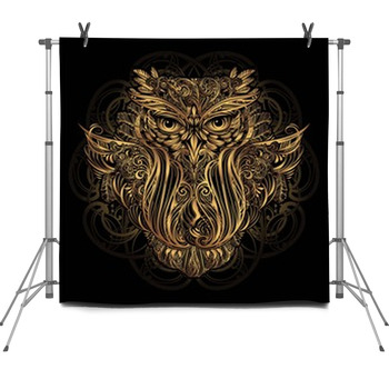 Vector Owl Tattoo Fleece Backdrop