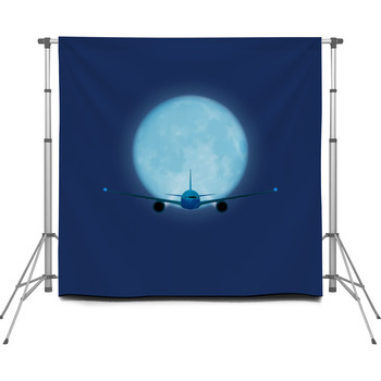 Vector Plane On The Background Of Custom Size Backdrop