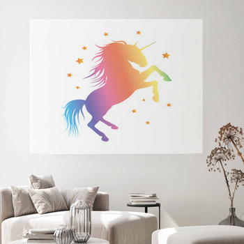Unicorn Wall Decal, Horse Decal, Star Decals, Eco Friendly Fabric Wall