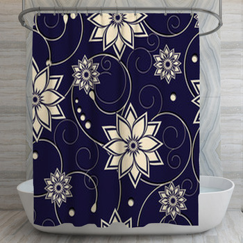Vector Seamless Flower Pattern Shower Curtain