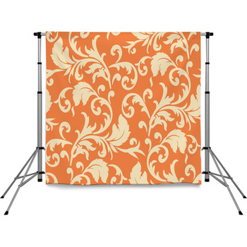 Vector. Seamless Leaf Pattern Pole Pocket Backdrop