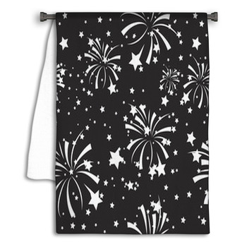 Vector Seamless Pattern Fireworks And Stars Towel