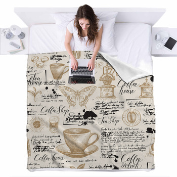 Fashion Brand Coffee Letter Print Bedding Set Bedding Set Includes