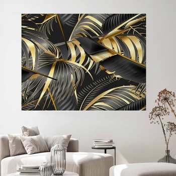 Gold Foil Stripe Pattern Art Poster Print Canvas Painting Home Room Wall  Decor
