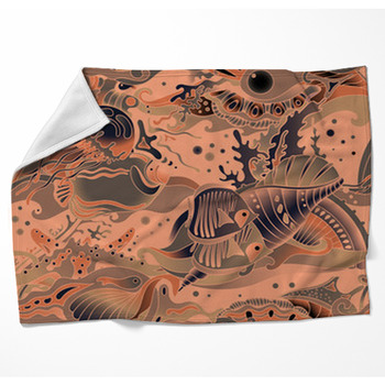 Vector Seamless Sea Pattern With Woven Throw Blanket