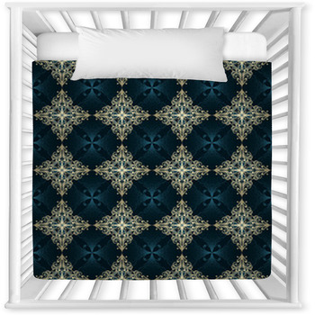 Vector Seamless Vintage Pattern Baby Crib Comforter