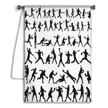 Vector Silhouette Collection Of Child Man Woman Towel