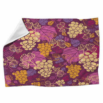 Vector Sweet Grape Vines Seamless Pattern  Fleece Blanket