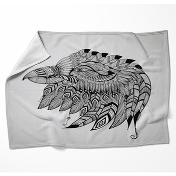 Vector Tattoo Eagle Head Woven Throw Blanket