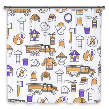 Vector Thin Line Art Custom Size Shower Curtain