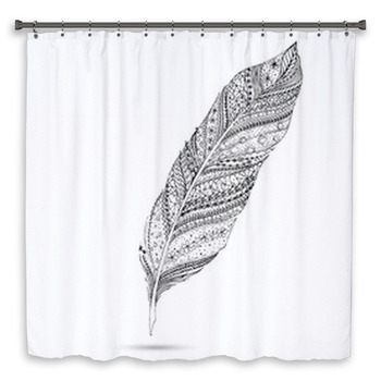 Vector Tribal Feather. Series Of Doodle Shower Curtain