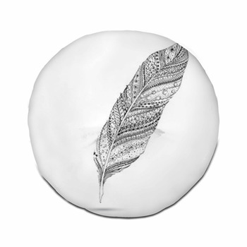 Vector Tribal Feather. Series Of Tufted Floor Pillow