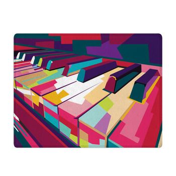 Vektor Piano Pop Art Warna Warni Ilustrasi Bath Mat