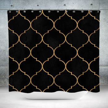 Velvet Black Watercolor Custom Size Shower Curtain