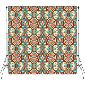 Vertical Abstract Floral Pattern Custom Size Backdrop