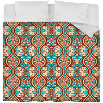 Vertical Abstract Floral Pattern Fleece Bed Blanket