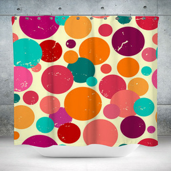 Vibrant Colorful Circles Custom Size Shower Curtain