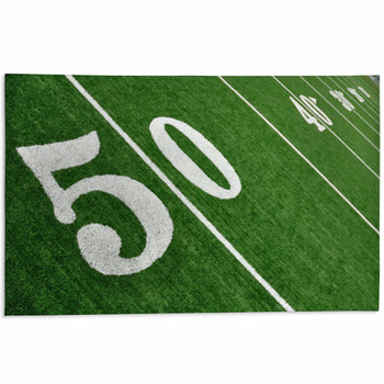 View From Above Of Fifty Yard Line On American Area Rug