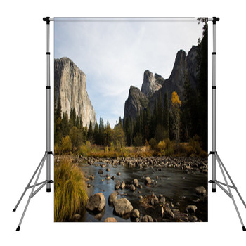 View Of El Capitan And Merced Pole Pocket Backdrop