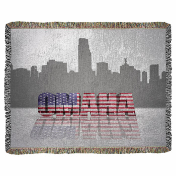 View Of Omaha City Woven Throw Blanket