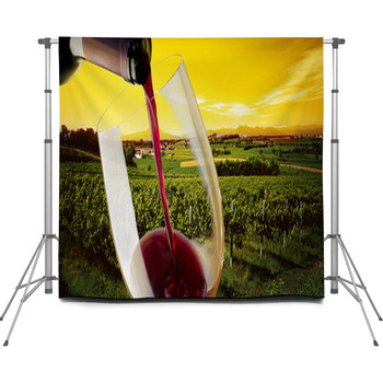 Vineyard In The Sunset Custom Size Backdrop
