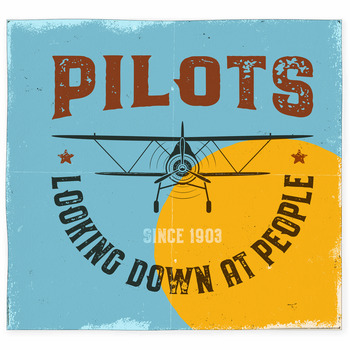 Vintage Airplane Poster Pilots Custom Size Floor Mat