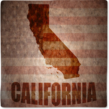 Vintage California Map Baby Blanket