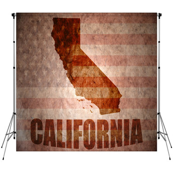 Vintage California Map Custom Size Backdrop