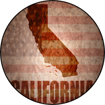 Vintage California Map Round Rug