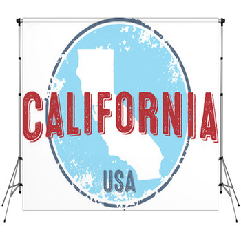 Vintage California Usa State Stamp Fleece Backdrop