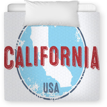 Vintage California Usa State Stamp Toddler Comforter