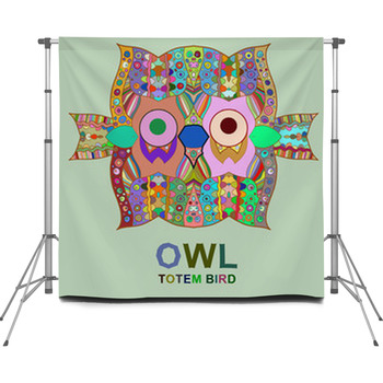 Vintage Design With Owl Custom Size Backdrop