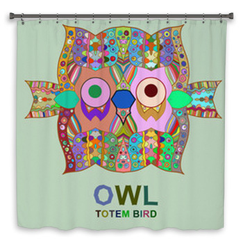 Vintage Design With Owl Shower Curtain