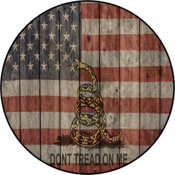 Vintage Faded American Flag And Dont Tread On  Round Rug