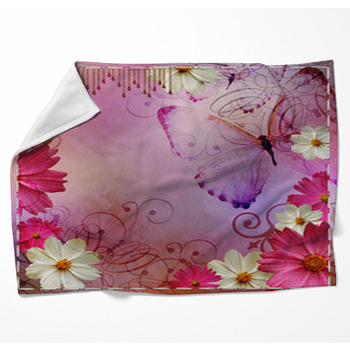 Vintage Floral Design Background And  Woven Throw Blanket