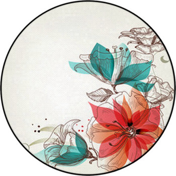 Vintage Flowers Background Round Rug