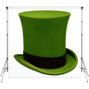 Vintage Green Top Hat Fleece Backdrop