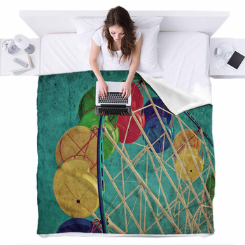 Vintage Grunge Background With Fleece Bed Blanket