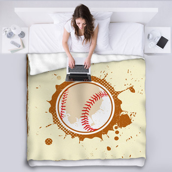 Vintage Grunge Baseball Fleece Blanket
