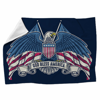Vintage Handdrawn American Eagle With Fleece Blanket