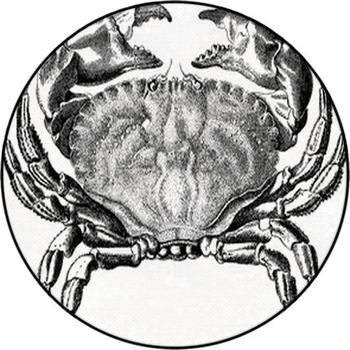 Vintage Image Crab Round Rug