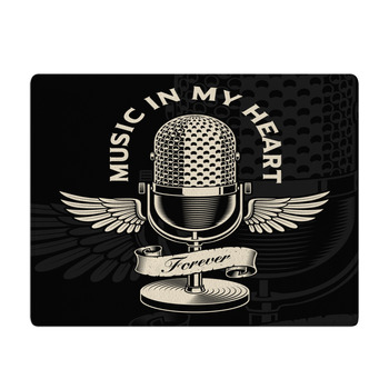 Vintage Microphone With Wings And Ribbon In Bath Mat
