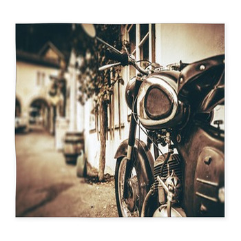 Vintage Motorcycle Closeup Custom Size Floor Mat