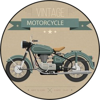 Vintage Motorcycle Round Rug