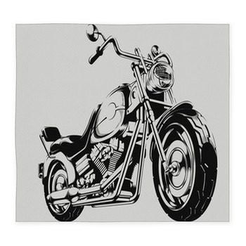 Vintage Motorcycle Vector Custom Size Floor Mat