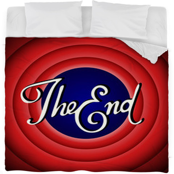 Vintage Movie Ending Screen Fleece Bed Blanket