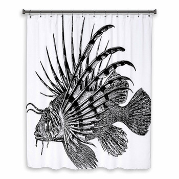 Vintage Picture Tropic Fish Custom Size Shower Curtain
